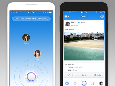 Renren Concept add feed friends list media social