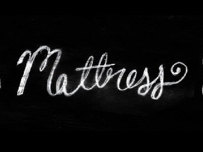 Mattress black cursive mattress typography white