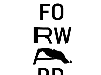 FO RW A RD black and white distressed scanner stretch typography
