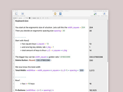 Using Soulver for design design ergonomics golden ratio soulver