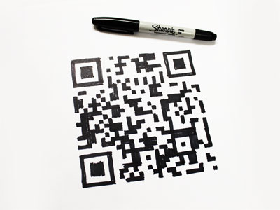 QRamped hand handmade illustration portfolio qr sharpie