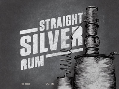 Straight Silver Rum hand lettering typography illustration rum