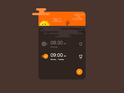 Principle5 Clock animation app card clock gif icon illustration moon principle sunlight time ui