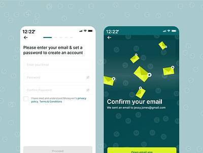 Sign Up_Moneyvert app design typography ux