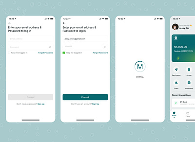 Log in_Moneyvert app design ui ux