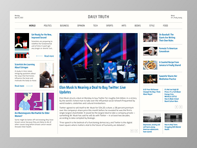 Daily Truth - newspaper design interface typography ui ux web