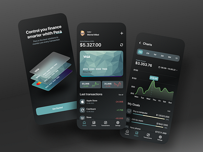 Pera - Wallet App app dark dashboard design interface ios mobile ui ux