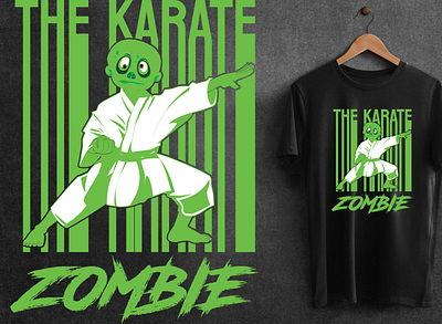 The Karate zombie t-shirt design branding design graphic design illustration logo t shirt design typography vector