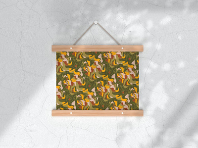 Freedom & eco-friendship of Middle ages design green illustrator natural nature organic pattern pattern design surface pattern design vivid yellow