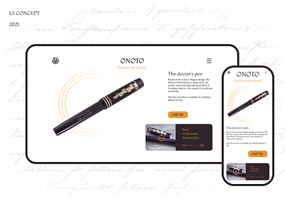 Redesign Doctor's pen by ONOTO brand branding landing luxury pen ui