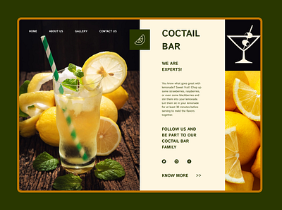 Coctail Bar desktop ui webdesign