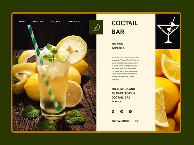 Coctail Bar desktop ui webdesign