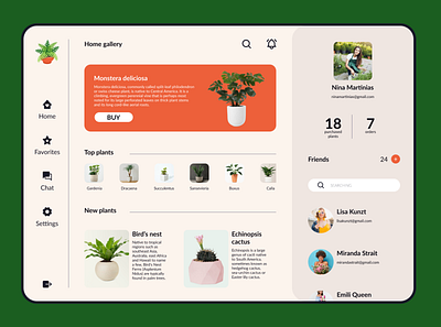 Flower Shop Board account flower plants profile ui