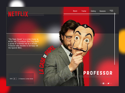 Landing page "lA CASA DE PAPEL"