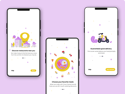 Onboarding Screens app daily ui design food onboarding product design uiux