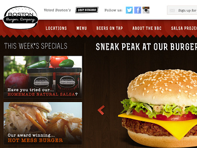 Boston Burger Company boston burger design user experience web