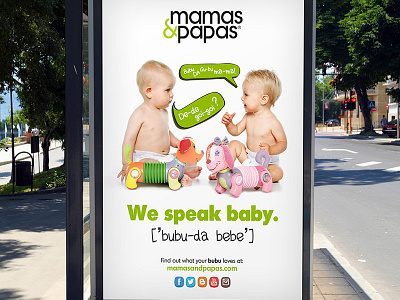 Mamas & Papas Portrait Billboard ad baby billboard design graphic mamas papas portrait print
