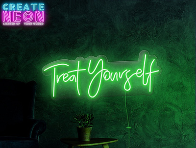 TREAT YOURSELF NEON SIGN graphic design led neon lights neon lights neon signs