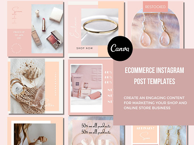 Ecommerce Instagram Post Templates canvatemplates ecommerceinstagram instagrampost instagramtemplate onlinestore shopinstagram socialmediatemplates