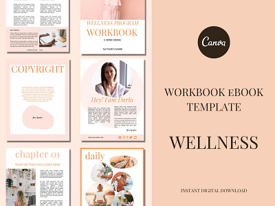 Coach Ebook Workbook Template Canva canva template coaching template ebooktemplate freebie template health coach lead magnet template life coach nutrition coach ebook wellness coach wellness ebook worksheet template wrokbooktemplate