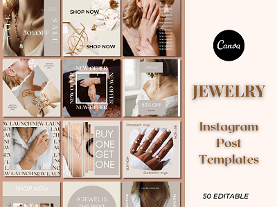 Jewelry Instagram Post Template Canva