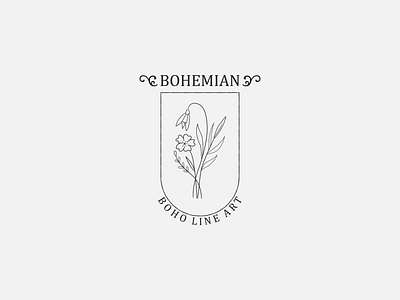 Bohemian Style Logo, Boho art logo bohemian style logo boho art logo design boho line art logo design branding design graphic design icon illustration logo logo design vector