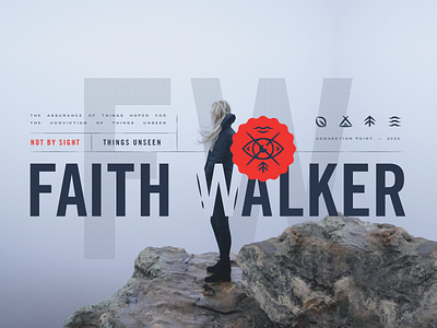 1/2 - Faith Walker badge cliff dots eye faith grid icons layout lines mist seal seres sermon sermon art tent tree vintage water woman x