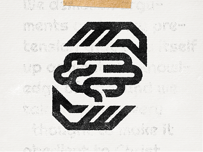 Take Every Thought Captive brain hand hands icon lines logo paper print texture vintage
