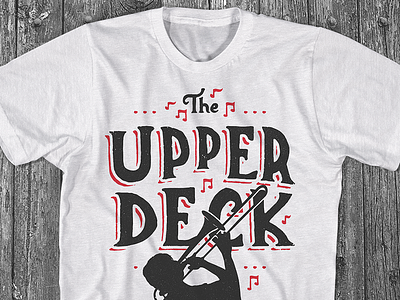 The Upper Deck band hand drawn hand made high school music pep band school shirt trumpet type vintage