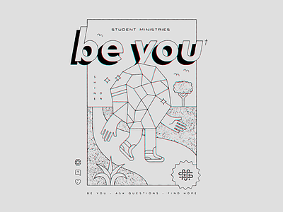 Be You be you bottle branding branding design church funny kids retro shine on shirt silly student ministry students vintage youth youth ministry