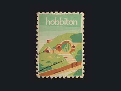 Hobbiton bilbo fan art fellowship of the ring frodo hobbit hobbit hole home jrr tolkien lord fo the rings lord fo the rings lotr middle earth poster round door simple stamp the shire under hill vitnage