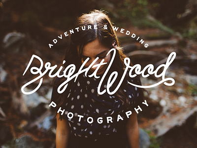 BrightWood Script Logo adventure clean cut logo photo photography script type