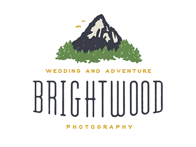 Brightwood Brand Breakout adventure birds color logo mountain trees type