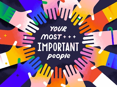 Your Most Important People arms circle hands hands in the middle people relationships series sermon typogaphy