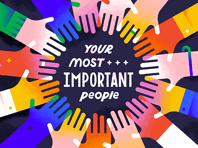 Your Most Important People arms circle hands hands in the middle people relationships series sermon typogaphy