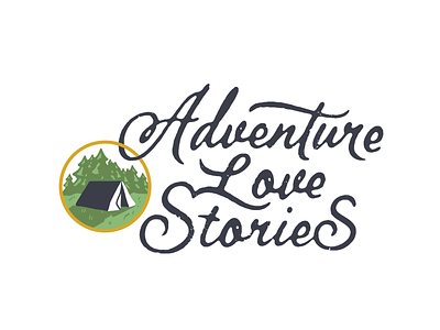 Adventure Love Stories adventure brand brand family camping illustration logo nature script tent type