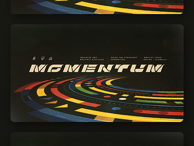Momentum brand break out branding campaign instagram posts logo motion motion lines racing road series sermon art social media speed speed lines typography