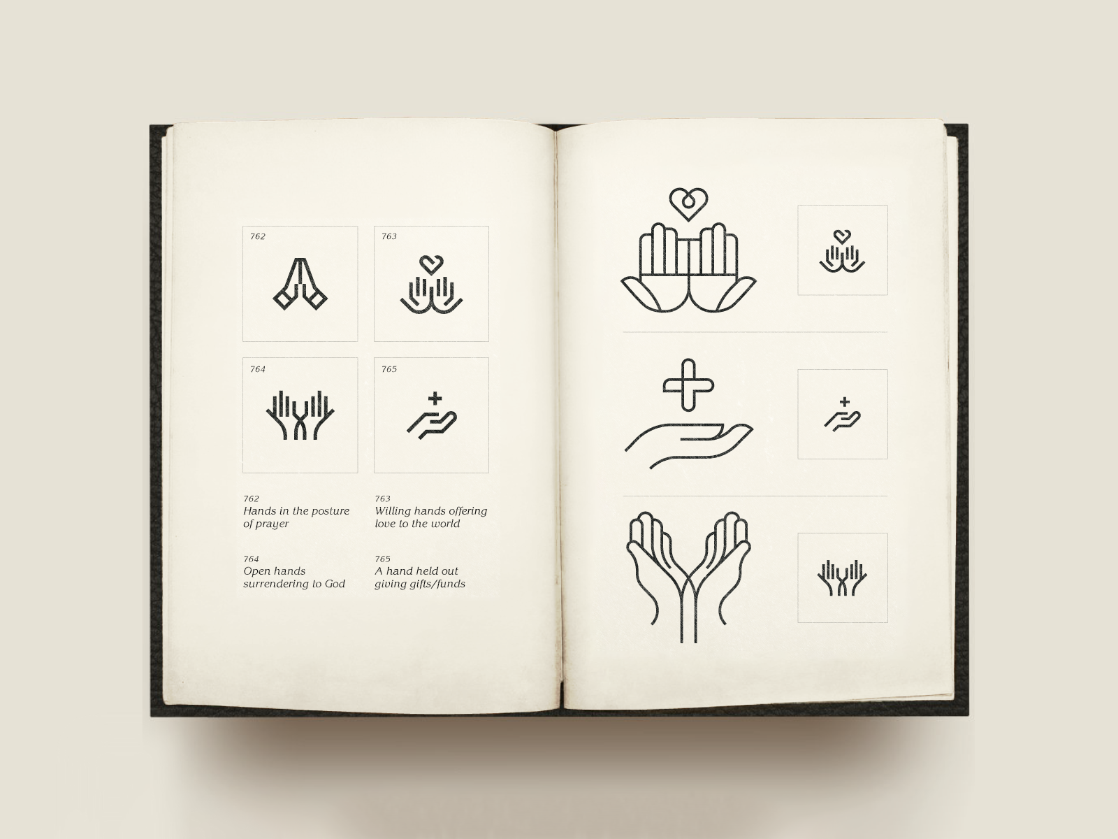 T I N Y H A N D S give hands handset icons iconset lines love pray simplicity small spread surrender tiny icons vintage