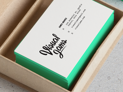 Visual Jams branding card collateral logo mockup type