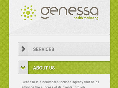 Genessa Mobile About Us green health care mobile site website