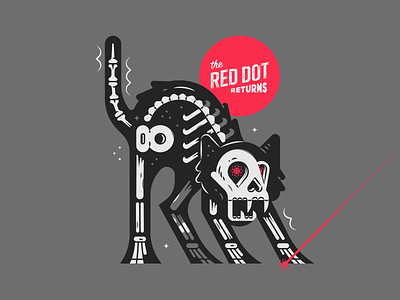 The Red Dot black bones campy cat creepy fangs halloween illustration layout october poster scary skeleton skull spook spooky texture thriller typography white
