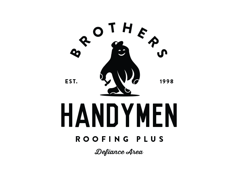 Handymen Logo 2 brand funny hammer hand handy handyman hat logo man mascot vintage walking