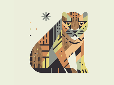 Triangle - African Leopard 50s graphic design illustration lines retro shapes simple texture triangle wood