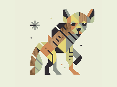 Triangle - Striped Hyena 50s illustration lines retro shapes simple texture wood