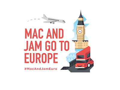 #MacAndJamEuro big ben euro europe flat gradients london plane travel trip