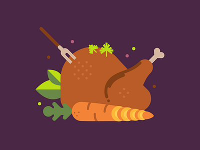 Happy Thanksgiving! carrot cilantro flat food leaves meat thanksgiving turkey