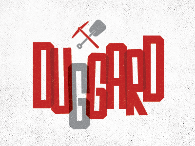 DUGGARD custom type illustration logo pickaxe shovel