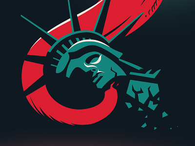 Escape From New York 10080sart 80s cobra escape from new york gradient lady liberty new york snake snake plissken statue of liberty
