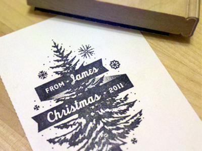 Stamp christmas christmas tree evergreen pine tree snow snow flakes stamp texture tree