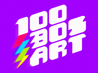 100 80s Art - logo 10080sart 80s bright lighting lighting bolt logo neon retro type vintage